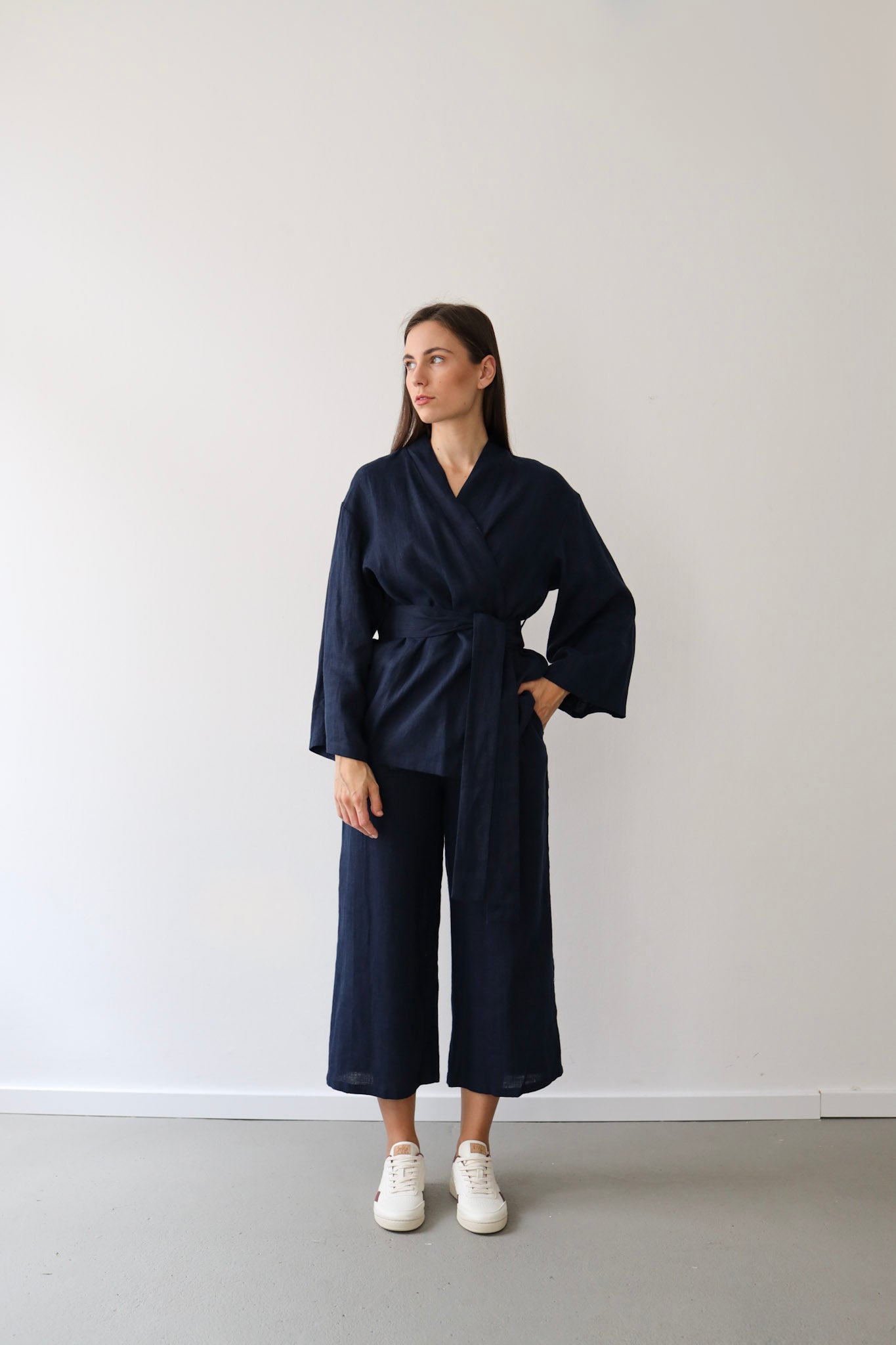 Ľanové kimono s opaskom GUST